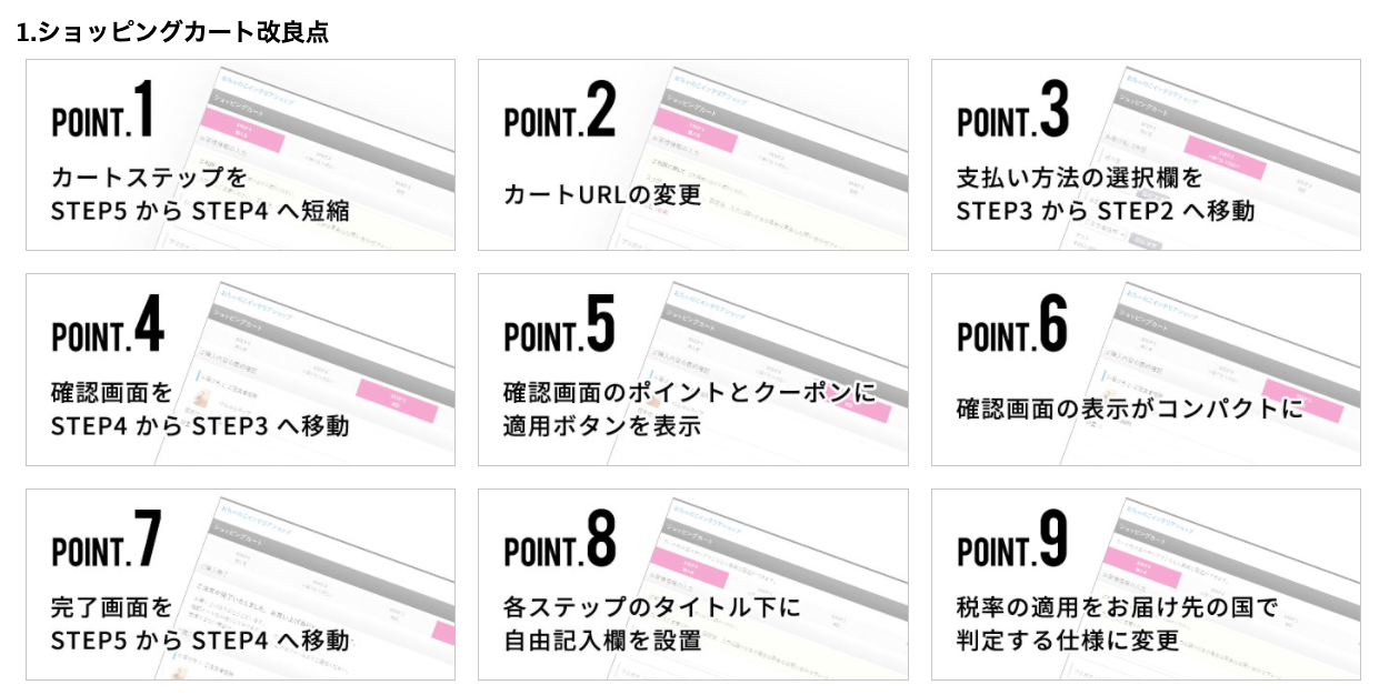 ショッピングカート改良点